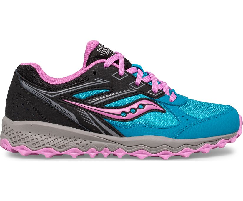 Saucony Cohesion Tr14 Lace Kids\' Sneakers Blue / Pink / Black | AU 855VRWD